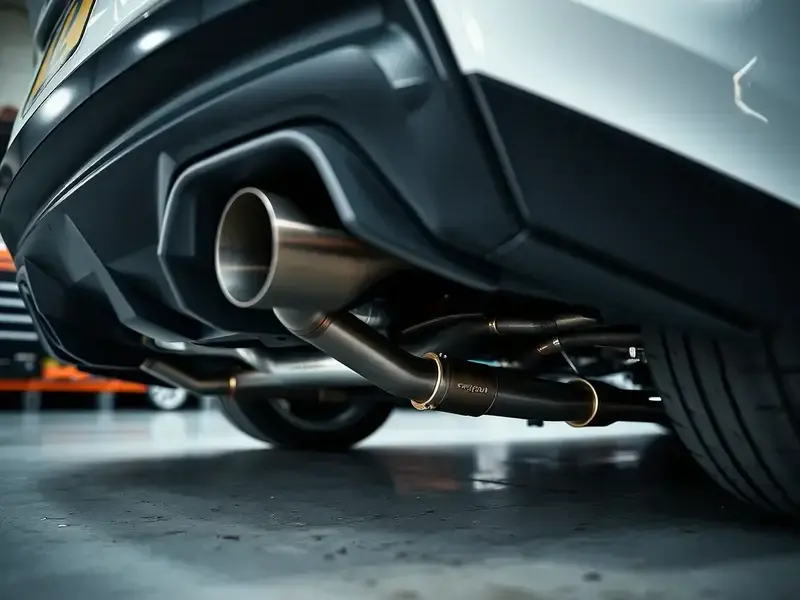 Sport car with performance exhaust