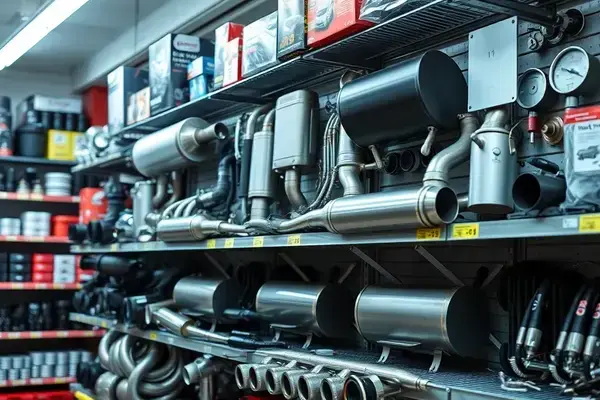 Various muffler options on display